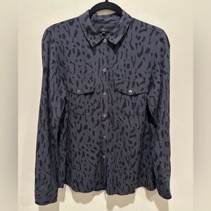 Rails Black Lightweight Animal Print Button Down Shirt